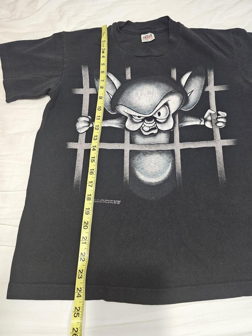 Vintage 1995 Pinky and the Brain Animaniacs T-Shirt Warner Bros Anvil Tag Medium - Picture 12 of 14